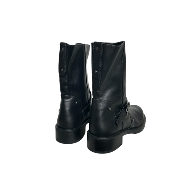 Stuart Weitzman Women's Maverick Black Leather Stud Pull-On Bootie Shoes Sz 8.5 - Picture 8 of 12